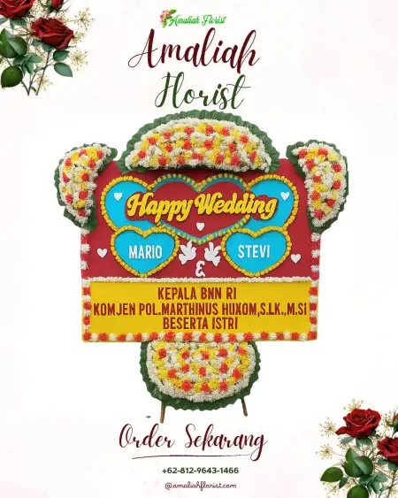 Papan Bunga Pernikahan Benda Baru Pamulang